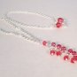 Pink Cluster Y Drop Necklace in Sterling Silver - Great Bridesmaids Gift or for Everyday Wear