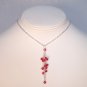 Pink Cluster Y Drop Necklace in Sterling Silver - Great Bridesmaids Gift or for Everyday Wear