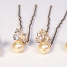 6 Gold Pearl and Golden Shadow Hairpins