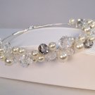 Carlie Pearl and Crystal Tiara in Sterling Silver
