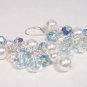 Something Blue Pearl and Crystal Chandelier Earrings - Wedding Earrings