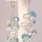 Something Blue Pearl and Crystal Chandelier Earrings - Wedding Earrings