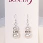 Taylor White Pearl and Rhinestone Wedding Earrings