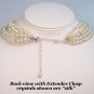 5 Strand Ivory and Golden Shadow pearl and Crystal Necklace - Wedding Necklace - Layered