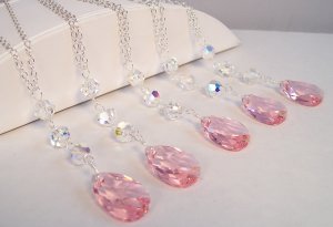 Pink Teardrop Necklaces - Perfect for a Wedding or Every Day Wear