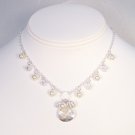 Natalie Teardrop Necklace with Pearl and Crystals - Sterling Silver
