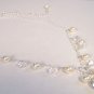 Natalie Teardrop Necklace with Pearl and Crystals - Sterling Silver