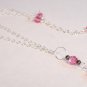 Pink Flower Crystal Pendant Necklace