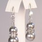 Taylor Pearl and Rhinestone Earrings with CZ French Hooks