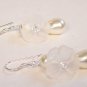 Peony Flower Earrings with Ivory Pearls