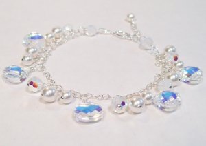 Teardrop Cluster Bridal Bracelet - White Pearls - Wedding Jewelry