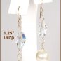 Ivory Cream and Clear Crystal Wedding Day Earrings