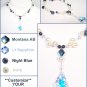 Payton Illusion Necklace in Navy Blue and Light Blue - Bridesmaid Necklace