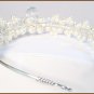Dilynn Bridal Tiara - Teardrop and Pearl Clusters - Wedding Tiara - Sterling Silver