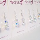 Bianca Crystal Drop Bridal Earrings - Sterling Silver - Wedding Earrings