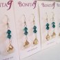 Champagne Teardrop Earrings with Teal Blue Crystals - Gold Filled - Wedding Bridesmaid Earrings