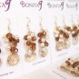 Luka Teardrop Cluster Earrings Bridesmaid Earrings - Champagne, Browns and Ivory Cream