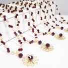 Autumn Filigree Illusion Necklace - Garnet and Gold - Bridesmaid Necklace