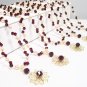 Autumn Filigree Illusion Necklace - Garnet and Gold - Bridesmaid Necklace