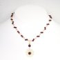 Autumn Filigree Illusion Necklace - Garnet and Gold - Bridesmaid Necklace