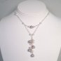 Lavender and White Pendant Necklace - Cluster - Sterling Silver - Wedding Necklace