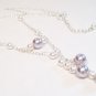 Lavender and White Pendant Necklace - Cluster - Sterling Silver - Wedding Necklace