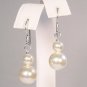 Ivory Pearl Drop Wedding Earrings - Sterling Silver - Bridesmaid Cream