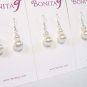 Ivory Pearl Drop Wedding Earrings - Sterling Silver - Bridesmaid Cream