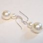 Ivory Pearl Drop Wedding Earrings - Sterling Silver - Bridesmaid Cream