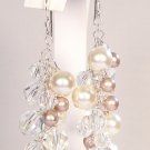 Harlow Earrings Ivory Almond Clear Clusters Wedding Earrings