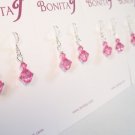 Pink Crystal Bridesmaid Earrings - Rose - Sterling Silver - Wedding Jewelry