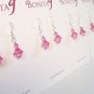 Pink Crystal Bridesmaid Earrings - Rose - Sterling Silver - Wedding Jewelry
