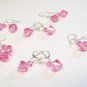 Pink Crystal Bridesmaid Earrings - Rose - Sterling Silver - Wedding Jewelry