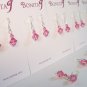Pink Crystal Bridesmaid Earrings - Rose - Sterling Silver - Wedding Jewelry