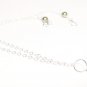 Green Bridesmaid Pendant Necklace - Sterling Silver - Light Green Pearls and Clear Crystals