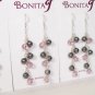 Purple and Black Cluster Earrings - Bridesmaids Chandelier Earrings Lt Amethyst