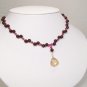 Teardrop Illusion Bridesmaid Necklaces - Pearls and Crystals Maroon Champagne Hot Pink