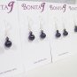 Purple Pearl and Crystal Bridesmaid earrings - Sterling silver