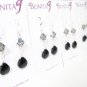 Black Bridesmaid Earrings - Teardrop Crystal - Wedding Jewelry