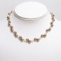 Brown and Champagne Illusion Bridesmaid Necklace - Bronze Pearls - Golden Shadow Crystals