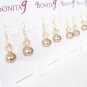 Champagne Bridesmaid Earrings - Pearls and Crystals - Gold Filled