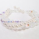 White Pearl and Crystal Bridal Bracelet jewelry - Wedding bracelet
