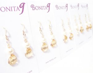 Golden Shadow Teardrop Bridesmaid Earrings - 14k Gold Filled