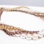 Minka 4 Strand Twisted Layered Necklace - Antique Copper - Pearls and Crystals