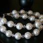 Double Strand White Pearl and Clear Crystal Bracelet - Wedding Bracelet