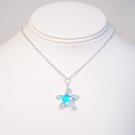Clear AB Crystal Starifsh necklace with Sterling Silver Chain