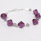 Amethyst & Black Diamond Crystal Illusion Bracelet
