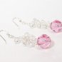 Light Pink & Clear Crystal Chandelier Earrings - Bridesmaid Jewelry