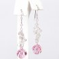Light Pink & Clear Crystal Chandelier Earrings - Bridesmaid Jewelry