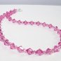 Pink Single Strand Crystal Necklace - Bridesmaid Necklace